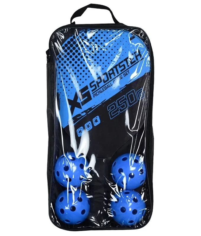Pickleball Paddle Set of 2 Paddles & 4 Balls | Lightweight Pickleball Rackets for Adults & Kids