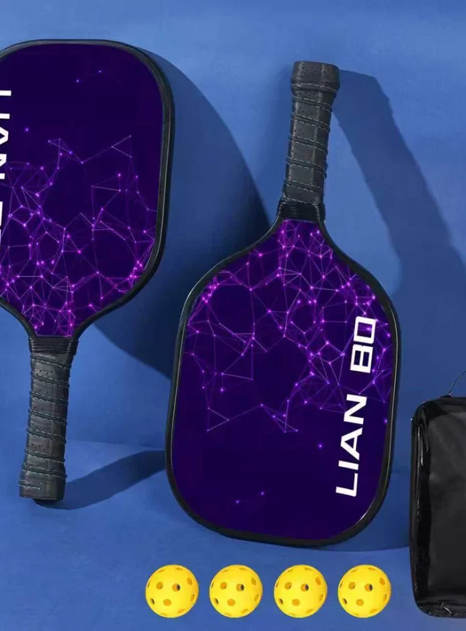 Pickleball Paddle Set of 2 Paddles & 4 Balls with Bag | Lightweight Pickleball Rackets for Beginners