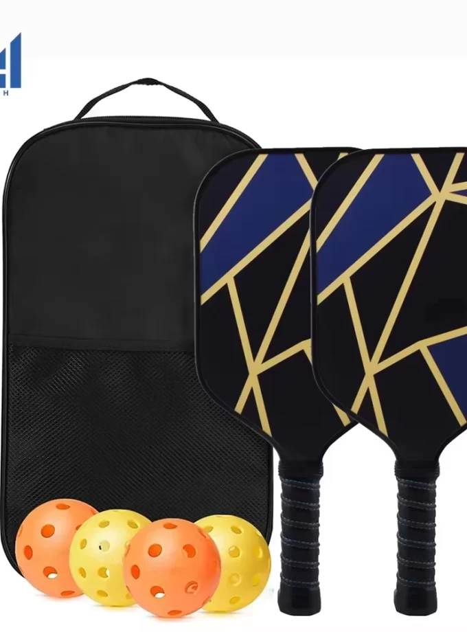 USAPA Approved Carbon Fiber Pickleball Paddle Set - Lightweight Graphite Racquets with 4 Balls & Bag