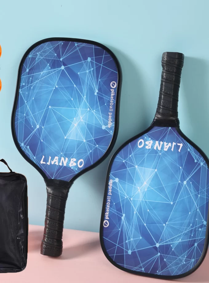 Pickleball Paddle Set of 2 Paddles & 4 Balls with Bag | Lightweight Pickleball Rackets for Beginners